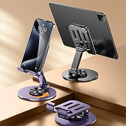 Image of supporto per telefono cellulare live in metallo regolazione della rotazione a 360 gradi supporto per telefono desktop pieghevole per tablet pigro Lightinthebox