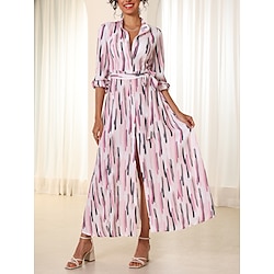 Light in the box Dames Ombre V-hals Maxi-jurk Lange mouw Zomer
