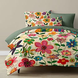 Image of Copripiumino da letto quadrato spesso con fiori rosa, set da letto caldo, set da 2 pezzi, set da 3 pezzi, morbido set di peluche corto Lightinthebox