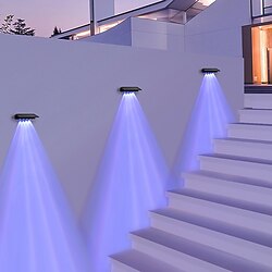 Image of Lampada da ponte solare Lampada da parete per esterni Lampada da gradino Lampada da parete a LED impermeabile Giardino Portico Cortile Recinzione Muro Decorazione del paesaggio 2/4 pezzi Lightinthebox
