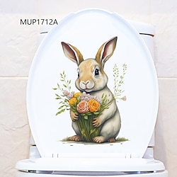 Light in the box schattig konijn toilet toiletsticker verwijderbaar toilet toilet badkamer toilet toilet woondecoratie sticker