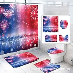 Light in the box onafhankelijkheidsdag douchegordijn - patriottisch waterdicht badkamerdecor voor thuis, feestelijke 4 juli vakantiepartitie voor natte en droge scheiding