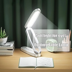 Light in the box moderne led-tafellamp, opvouwbare leeslamp met aanraakbediening, usb-bureaulamp met 3-traps dimbare helderheid, oplaadbare lithiumbatterij, gepolijste plastic afwerking - draagbaar draadloos