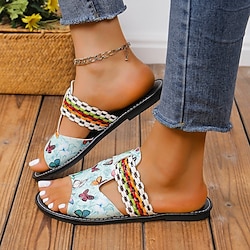 Image of sandali da donna pantofole ciabatte con stampa a farfalla suola morbida leggera ciabatte casual da mare ciabatte da spiaggia estive Lightinthebox