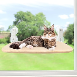 Image of Amaca per gatti pieghevole anti-ansia, trespolo per finestra per gatti senza fili, amaca per gatti con 4 ventose, solida struttura in metallo e copertura reversibile, lettiera pieghevole per gatti da Lightinthebox