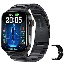 Light in the box nieuwe ecg ppg smart watch heren hd bluetooth oproep van temperatuur hartslag gezonde stappenteller sport smartwatch