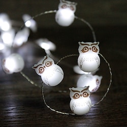 Image of Decorazioni di luci a forma di gufo e uccello di neve, luci a corda estive da 3 m-30 LED funzionanti a batteria con telecomando per interni, luci spettrali infestate per feste di albero di Natale Halloween Lightinthebox