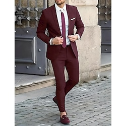 nero blu avorio abiti da sposa da uomo abiti da lavoro da lavoro abiti eleganti tinta unita 2 pezzi su misura vestibilita monopetto con un bottone 2024 Lightinthebox Shopping