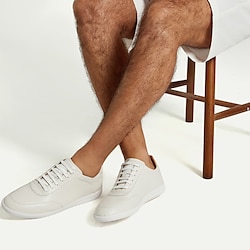 Image of Per uomo Scarpe da ginnastica Scarpe bianche Pelle di prima qualità Comodo Antiscivolo Con lacci intrecciali Bianco Lightinthebox