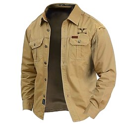 Voor heren Koe afdrukken Werkhemden Westers overhemd Cargoshirt Lange mouw Casual Tactisch Sport Outdoor Uitgaan Winter Lente Herfst Strijkijzer Afdrukken Leger Groen blauw Khaki Lightinthebox