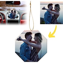 gepersonaliseerde foto kerstversieringen achthoek acryl 2d aangepaste geschenken hangende hanger kerstdecoratie aangepaste spiegel hangende ornament met foto Lightinthebox