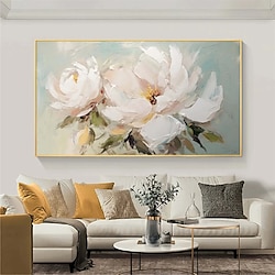 Flower oil painting handmade Abstract flower Oil Painting On Canvas handmade Modern WHITE flower Oil Painting Hand Painted Large white flower floral oil painting Wall Art painting For Home Decor