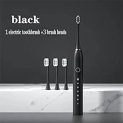 Electric USB Rechargeable Toothbrush for Adults and Teens, with 4 Brush Heads, Smart Timer, 5 Modes, IPX7 Waterproof, Teeth Whitening, Fast Charging and Long Lasting Battery