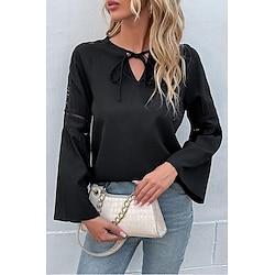 Light in the box Dames Blouse Werk Dagelijks Stijlvol Modern Lange mouw Zwart Lente Herfst