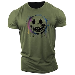 Grimace Army Green T shirt Tee Men's Graphic 100% Cotton Shirt Classic Casual Shirt Short Sleeve Comfortable Tee Street Vacation Summer Spring Fashion Designer Clothing S M L XL XXL