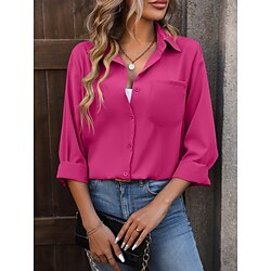 Light in the box dames blouse zak werk stijlvol lange mouw zwart zomer lente