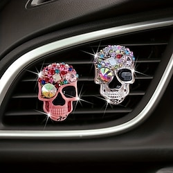 Car Exhaust Pipe Hanger with Skeleton Design Car Air Freshener Clip Bling Car Decoration