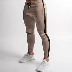 Light in the box Voor heren Joggingbroeken Jogger Broek Zak Trekkoord Elastische taille Kleurenblok Comfort Buitensporten Dagelijks Modieus Casual Zwart / Rood Zwart Micro-elastisch