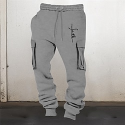 Light in the box Voor heren Joggingbroeken Jogger Broek Cargo-joggingbroek Elastische taille Meerdere zakken Elastisch manchet Grafische prints Kruis Draagbaar Buiten Dagelijks KamperenWandelen Modieus Klassiek