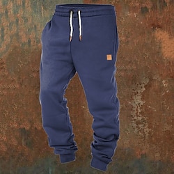 Light in the box Voor heren Joggingbroeken Jogger Broek Zak Trekkoord Elastische taille Effen Comfort Buitensporten Dagelijks Modieus Casual Leger groen Zwart Micro-elastisch