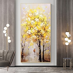 Light in the box met de hand geschilderd abstract landschap handgemaakt olieverfschilderij op canvas grote bloemenboom wanddecoratie moderne wandkunst woondecoratie geen lijst