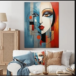 Light in the box met de hand geschilderde picasso-stijl vrouwengezicht wandkunst picasso interieurdecoratie extra groot canvas woonkamer wandkunst slaapkamer canvas kantoor wandkunst cadeau nieuw huis opgerold canvas