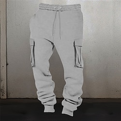 Light in the box Voor heren Cargohosen Broek Cargo-joggingbroek Elastische taille Meerdere zakken Elastisch manchet Effen Draagbaar Buiten Dagelijks KamperenWandelen Modieus Klassiek Zwart Blozend Roze