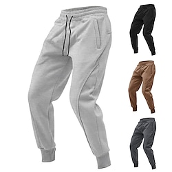 Light in the box Voor heren Joggingbroeken Jogger Broek Vrijetijdsbroek Trekkoord Elastische taille Effen Comfort Zacht Volledige lengte Buiten Casual Dagelijks Sport Modieus Zwart Bruin