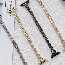 Solo Loop Compatible with Apple Watch band 38mm 40mm 41mm 42mm 44mm 45mm 49mm Bling Diamond Metal Clasp Adjustable Alloy Strap Replacement Wristband for iwatch Ultra 2 Series 9 8 7 SE 6 5 4 3 2 1