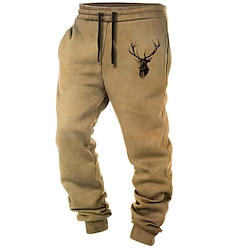 Light in the box Cowboy Hert Vintage Westers Casual Voor heren Joggingbroeken Jogger Broeken Zak Medium Taille Trekkoord elastische taille Straat Dagelijks gebruik Lente Herfst Winter 3D-afdrukken Normale pasvorm