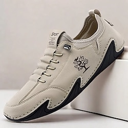 Image of Per uomo Scarpe da ginnastica Scarpe fatte a mano Microfibra Comodo Antiscivolo Con lacci intrecciali Nero Beige Grigio Lightinthebox