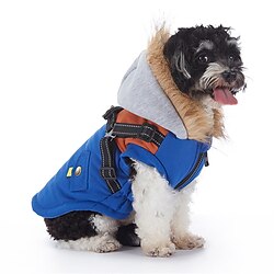 Light in the box honden winterjas - warm fleece vest met ingebouwd harnas warme sneeuwjas voor honden