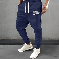 Light in the box Amerikaanse Amerikaanse vlag Vaderlandslievend Casual Voor heren Joggingbroeken Jogger Broeken Zak Medium Taille Trekkoord elastische taille Feest / Avond Dagelijks gebruik Lente Herfst Winter