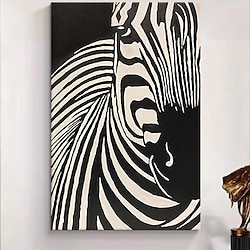 Light in the box abstract zebra olieverfschilderij op canvas groot origineel zebra canvas wandkunst modern handgeschilderd dieren schilderij voor kinderkamer woonkamer geen lijst