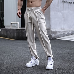 Light in the box Voor heren Joggingbroeken Broek Zak Trekkoord Elastische taille Effen Comfort Buitensporten Dagelijks Modieus Casual Zwart Donkergrijs Micro-elastisch