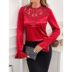 Light in the box Dames Tuniek Kerstmis Kerstmis Lange mouw Rood Lente Herfst