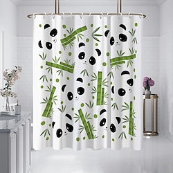 Light in the box panda bamboe douchegordijn, moderne machinewasbare waterdichte polyester stof voor badkamerdecoratie, badkuip met 12 haken