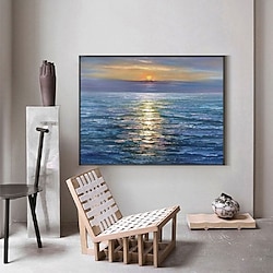 Light in the box handgemaakte 3d oceaan olieverfschilderij handgemaakte wandkunst blauwe enorme golf olieverfschilderij op canvas handgeschilderde zee golven 3d textuur abstract schilderij strand landschap lucht