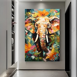 Light in the box handgeschilderde olifant canvas olieverfschilderij grote muurkunst hedendaagse kunst esthetische decoratie huisdecoratie housewarming cadeau dea geen lijst