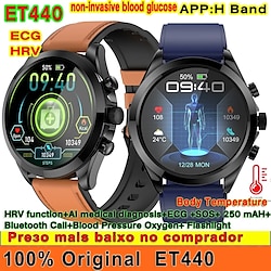 Light in the box et440 smart watch 1.39inch bluetooth oproep ecg bloedglucose lichaamstemperatuur elektrocardiogram monitoring ai stem smartwatch