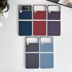 Phone Case For Samsung Galaxy Z Flip 6 Z Flip 5 Z Flip 4 Z Flip 3 Back Cover Shockproof Retro TPU PU Leather