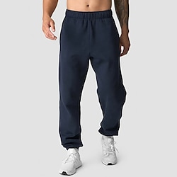 Light in the box Voor heren Fleece broek Joggingbroeken Jogger Broek Vrijetijdsbroek Zak Elastische taille Effen Comfort Warm Volledige lengte Buiten Casual Dagelijks Sport Modieus Zwart Marineblauw