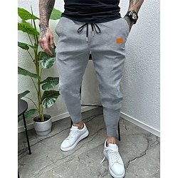 Light in the box Voor heren Atletische broek Joggingbroeken Jogger Broek Zak Trekkoord Elastische taille Effen Comfort Buitensporten Dagelijks Modieus Casual Zwart Khaki Micro-elastisch