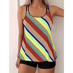 Light in the box Dames Zwemkleding Tankini Zwempak Kleurenblok Vakantie Tropisch Badpakken