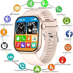 Light in the box heren smartwatch 2,01 inch high-definition full screen touch sport smartwatches bellen/telefoons beantwoorden slaap stappen calorie activiteitstracker oproepinformatie prompt multifunctioneel slim