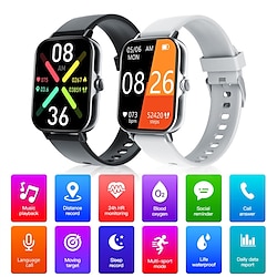 Light in the box f107 smart wacth 1.91inch groot scherm polshorloge bluetooth call ai vocie sport fitness gezondheidsmonitor smartwatch