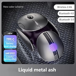 Silent Bluetooth Mouse Metal Base Rechargeable Wireless Gaming Mouse For Computer Laptop Office Game