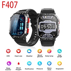 Light in the box f407 smart watch heren bluetooth call 2.1inch hd groot scherm gezondheidsmonitoring sport fitness tracker smartwatch