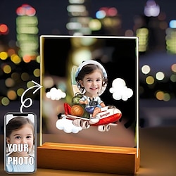 Light in the box gepersonaliseerde fotolamp aangepaste foto acryl nachtlampje usb-aangedreven warm wit voeg uw afbeelding toe perfect verjaardagscadeau voor kinderen familie kinderen vrienden en geliefde