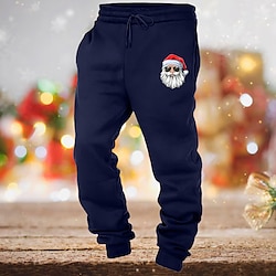 Light in the box Voor heren Kerst Broek Joggingbroeken Jogger Broek Zak Trekkoord Elastische taille Kerstman Comfort Kerstmis Buitensporten Modieus Casual Zwart Geel Micro-elastisch